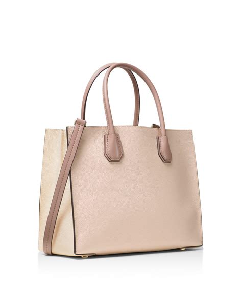 michael kors mercer large color block leather tote|michael kors large mercer handbag.